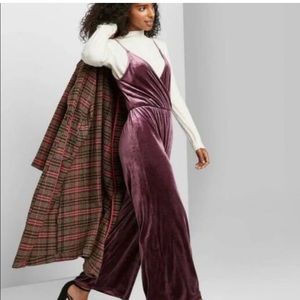 Wild fable amethyst purple jumpsuit velvet XS